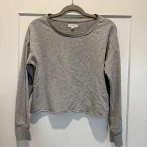 Colsie Gray Cropped Relaxed Crewneck Sweatshirt Size S